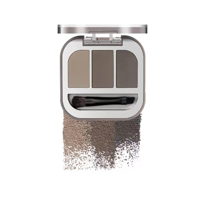 【中国直邮】JUDYDOLL橘朵 三色立体眉粉 防水防汗 持久自然不脱色-灰棕色 1件|*预计到达时间3-4周