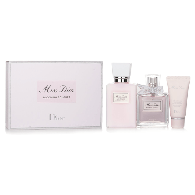 Christian Dior Miss Dior Blooming Bouquet Set: EDT Spray 50ml+ Body Milk 75ml + Rose Hand Creme 20ml