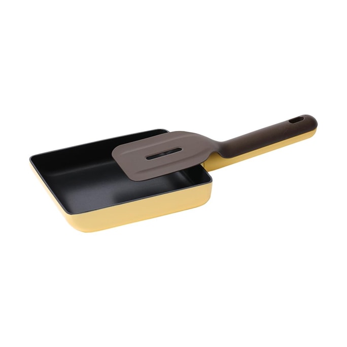 DR.HOWS NEO Square Frying Pan, Non-stick Pan, Tamagoyaki Pan, 24 cm (8 inch), Lemon Yellow