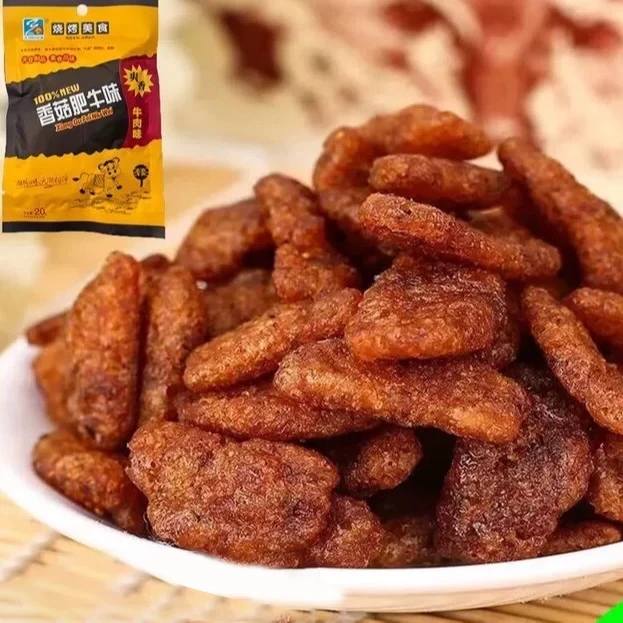 【中國直郵】 天潮 香菇肥牛辣條素肉8090後懷舊童年學生解饞小時候零食休閒小吃食品 20g*1包