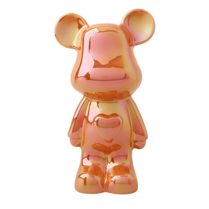 Beihanmei Light Luxury Violent Bear Ornament Jingdezhen Ceramic Violent Bear (Colorful Orange) 28 * 16 * 12cm