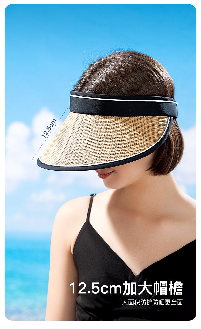 【赠品】GoloveJoy 女士拉菲草帽 卡其色一顶 夏季户外遮阳 大帽檐防晒 轻薄透气