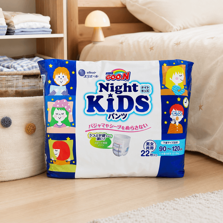 GOO.N キッズ用 Goo.N ナイトパンツ、28.66-55.12lb、22枚入り、寝返り