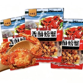 Crispy and Spicy Crab【55g*3pcs】Slightly Spicy Crab Meat Seafood Instant Snack Small Crab Sea Crab Ready-to-eat Low Calorie High Protein Snack Nostalgic Snack from Childhood