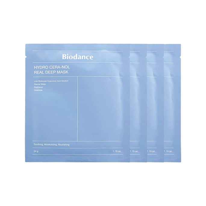 韓国 BIODANCE セラノール ディープモイスチャライジングマスク（4枚入り）
