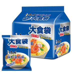【中国直送】マスターコング インスタントラーメン 大袋 エビと魚のケーキ入り 139g×5袋 インスタントラーメン 手軽な食事や夜食に最適