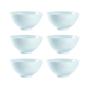 경덕진 도자기 식기 옥부용 밥그릇 4.5인치 6개 세트