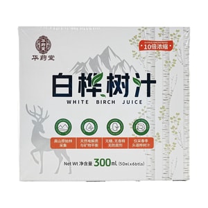 華藥堂 白樺樹汁 50ml*6btls 0糖 100%原汁美容保養抗氧化