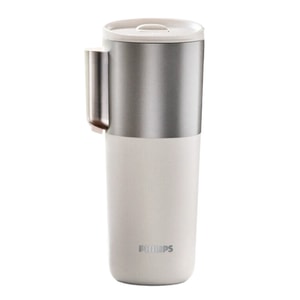 【中國直郵】 飛利浦 車上燒水杯燒水壺加熱保溫杯 車用電熱杯點煙器燒水 5檔調溫智慧恆溫 400ml 杏色