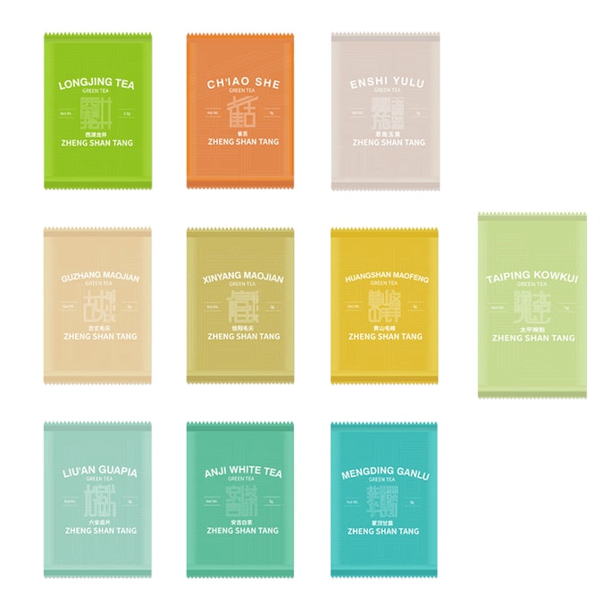 Lapsangstore Tea Sampler G - 10 Famous Top Grade Chinese Green Tea Mini Bag Collection 31.5g