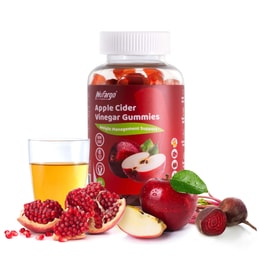 NUFARGO Natural High Concentration Apple Cider Vinegar Gummies, Detoxifying and Beautifying, Appetite Control, Enhanced 