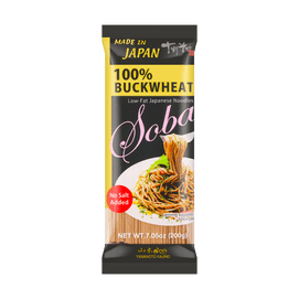 100% Buckwheat Soba Noodles , 7.05oz,Zero Salt Zero Fat Dry Noodles