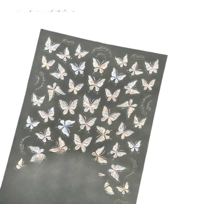 Transparent Butterfly Nail Stickers 2pcs