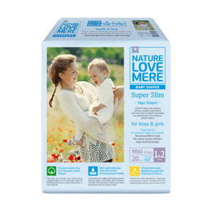 Super Slim Tape Diaper, NB&S Size, 3-6kg, 20 Pcs【Skin-Friendly Breathable Eco-Conscious】