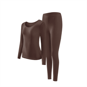 Thermal underwear 90 catties - 130 catties cocoa brown suit 1 set of women's thin invisible skin bottom beauty clothes h