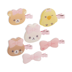 【日本直郵】 日本 SAN-X 輕鬆熊 蝴蝶結系列 可愛髮夾發卡盲盒 全6種款式隨機發一款