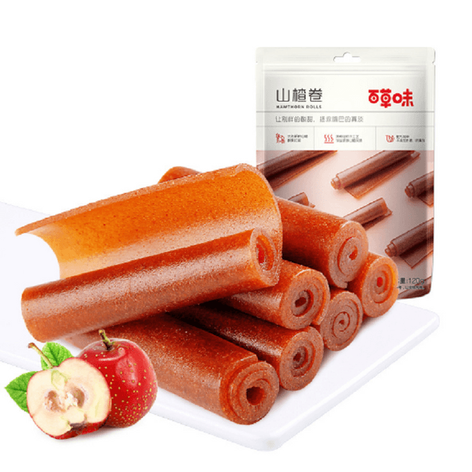 Hawthorn Roll, Sweet and Sour Snacks Hawthorn Berry Long Rolls Dried Fruits 120g