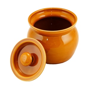 セラミックタイルシチューポットスープカップ蒸しシチューボウルラージブラウン10.5×10.5×8.8CM 420ML