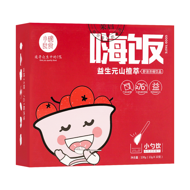 小碗良食 嗨飯益生元山楂萃 一匙山楂膏 助消化開胃 10支入【老少皆宜健康飲】 4
