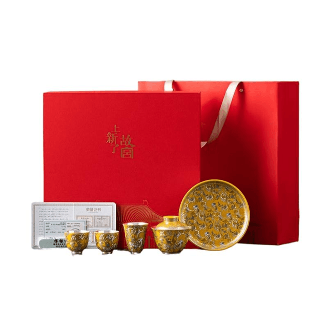 中国直送】故宮博物院文化創作商品：新着商品 - 龍飛海銀茶器セット（5