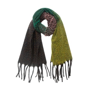 【中国直邮】 HSPM 新款围巾秋冬季男女士渐变色围巾披肩 粉绿F 1个