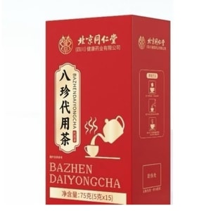 北京同仁堂 八珍代泡茶 花茶 養生花草茶【新日期】補血 補氣血 八珍湯 四神湯 脆皮打工人從內調養 補足氣色 含白芷 甘草 黃芪 茯苓 決明子 黨參 人參 5g*15 人參袋