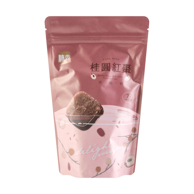 台湾糖鼎桂圆红枣黑糖砖7包入210g 亚米
