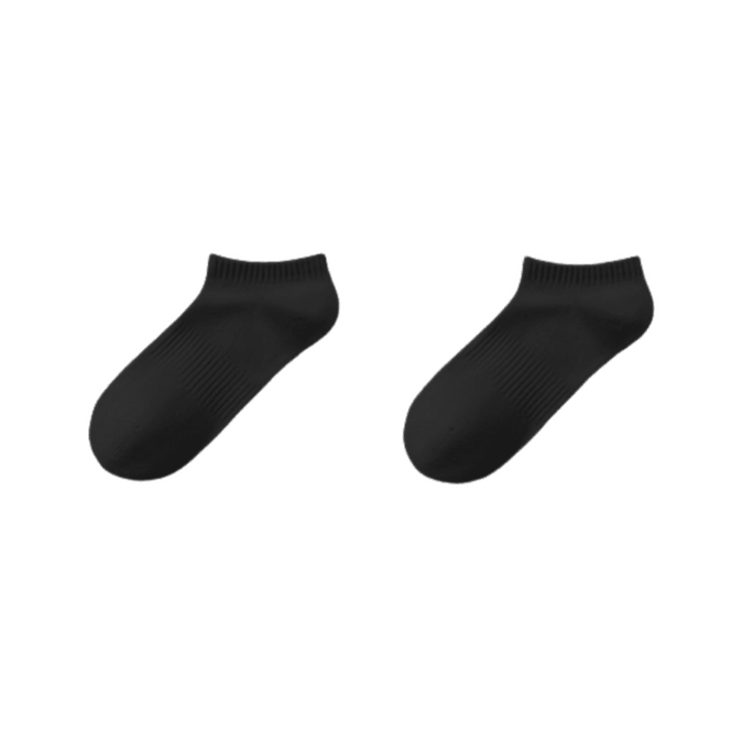 Anti Odor Sweat Absorbing Breathable Business Sports Socks Black Ankle Sock 2 Pairs