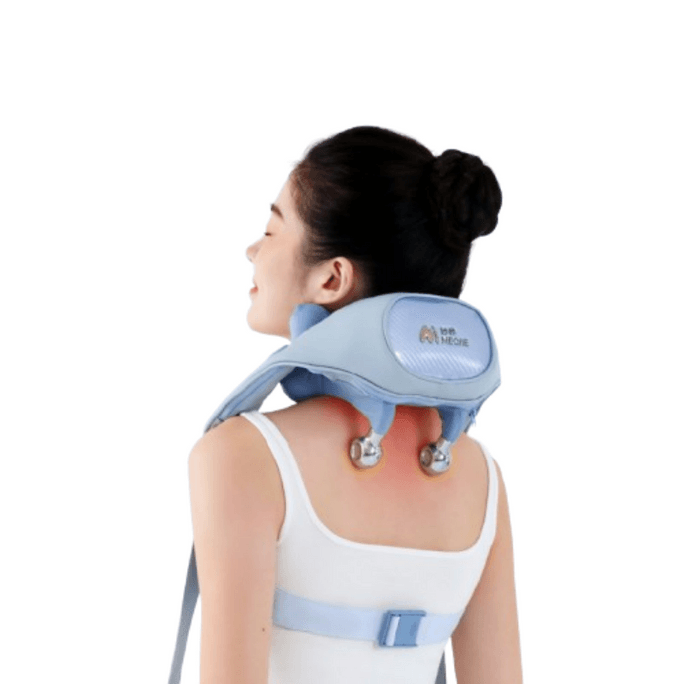 【中国直邮】 妙界 R9揉捶肩颈按摩仪艾灸碳热敷捶腰背部颈椎按摩器  甘泉蓝 一个装