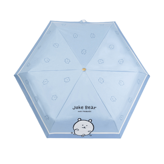 Joke Bear Genuine umbrella Sun Protection Umbrella UV Protection Suitable For Both Sunny and Rainy Days High Appearance Level Manual Heat-resistant Compact Portable - Blue 1Pc