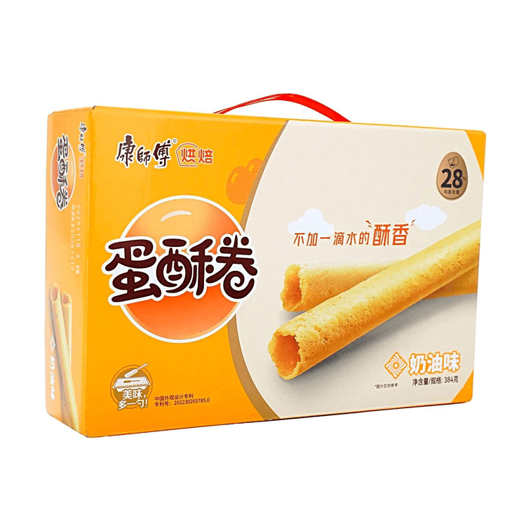 康师傅 蛋酥卷 香浓奶油口味 384g 两款包装随机发 9