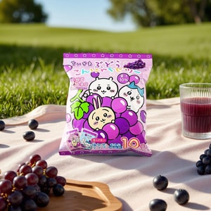  Chiikawa Konjac Jelly Grape Flavor,10 Pieces 5.2 oz【Low Calorie 0 Fat】【Rich In Lactic Acid Bacteria】