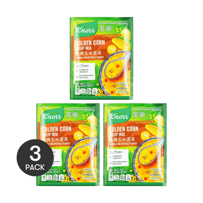 Golden Corn Cream Soup Mix, 3 Servings, 1.6oz *3【3 Packs】