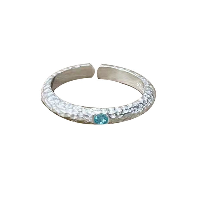 Sea Blue Treasure Brushed Ring Korean Drama Female Lead Same Style Healing Blue Transparent Beauty Finger Circumference