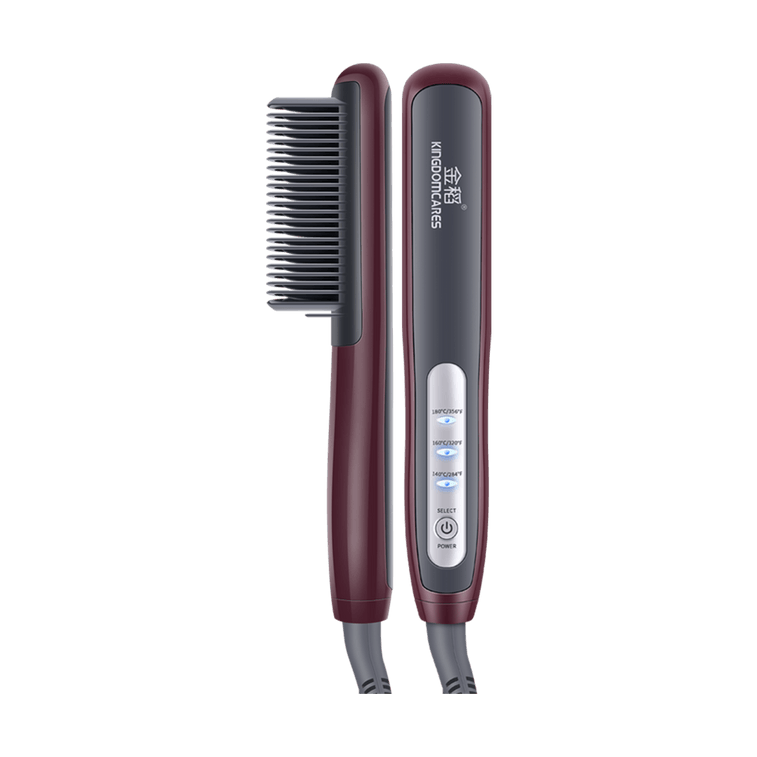 K·SKIN金稻 直发梳 直卷两用网红款 卷发神器 懒人迷你型 KD388B 枣红色 多档控温  4