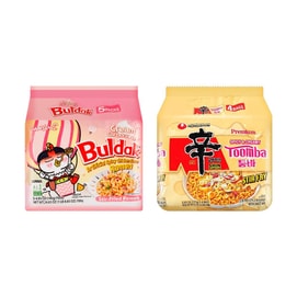 Shin Ramyun Toomba 19.3oz & Buldak Noodles Cream Carbonara Spicy Chicken Flavor 24.65oz 【Korean Trendy Noodle Set】