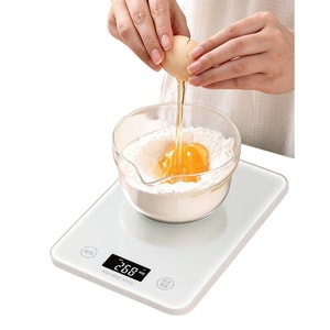 艾泊麦 厨房电子秤5kg/1g【高精准Type-C三用款】 钢化玻璃秤面ABS底座 多单位切换一键置零去皮 开机显示室温电池余量 易于清洗防尘防水 烘焙调料水果蔬菜猫粮狗粮一秤多用【高颜值厨房好物精准称量】