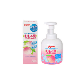 日本PIGEON貝親 嬰兒桃葉桃子精華爽身露 桃子水200ML + 桃葉洗髮沐浴露 450ml