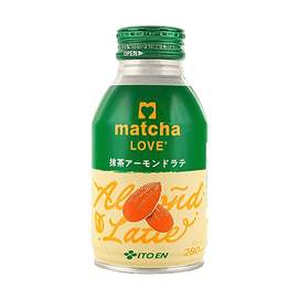 Matcha Love Matcha Almond Latte, 9.47 fl oz 【Premium Green Tea Nut Milk Smooth Blend Beverage Aluminum Can】