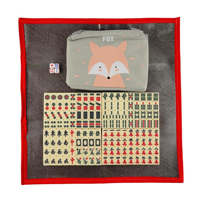 麻将套装 手搓麻将牌 带收纳包桌布 #狐狸 24mm
