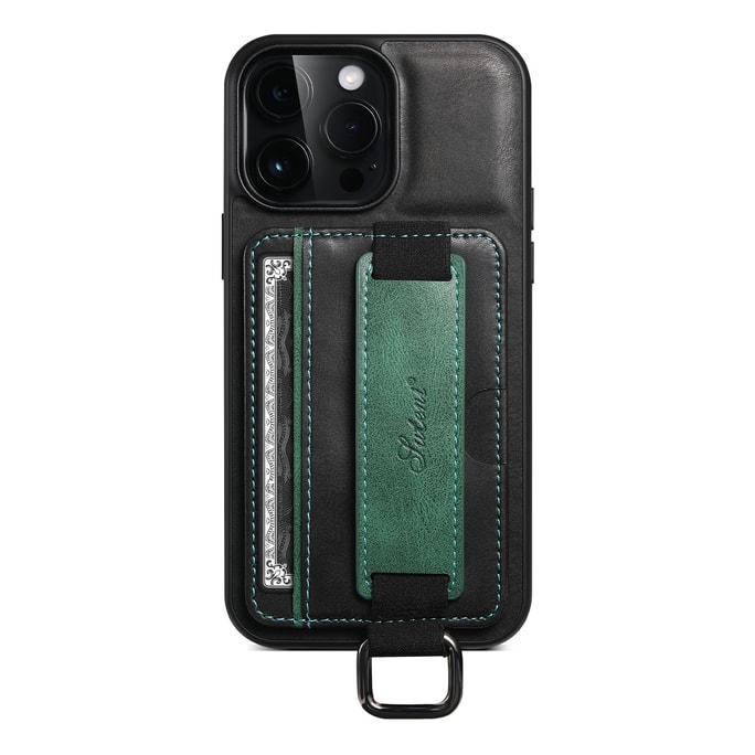 【中国直邮】插卡手机壳 后盖式手机保护皮套 黑色款 适用于苹果iPhone14pro