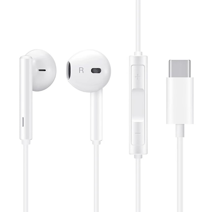 【中国直邮】 华为 Huawei/经典耳机白色CM33 type-c接头适配p20耳机正品