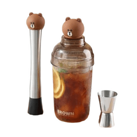 Shaker Cup Handmade Lemon Tea Drink Making Tools Set Shaker [2 Pcs]Brownshaker Cup + Ice Crusher + Measuring Cup