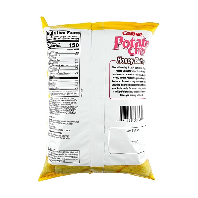 Potato Chips Honey Butter Flavor 7.05 oz 6