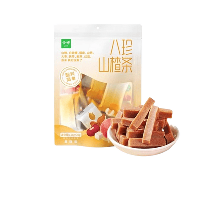 【中国直邮】 金晔 八珍山楂条 山楂零食无添加色素橘皮山药红枣茯苓风味山楂135g/袋