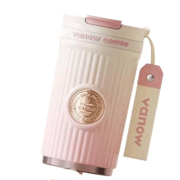 Coffee Insulated Cup For Women 2026 New High Appearance Portable Ceramic Liner Water Cup Gift Pink 500ml