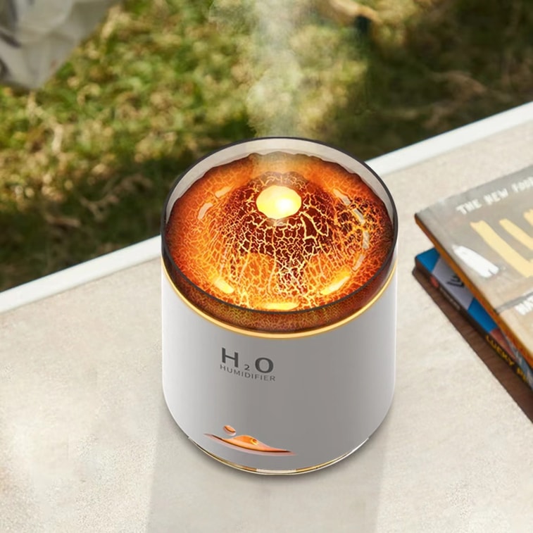 中國LLD樂樂多 火山加濕器七彩小夜燈二合一 白色 1件 11