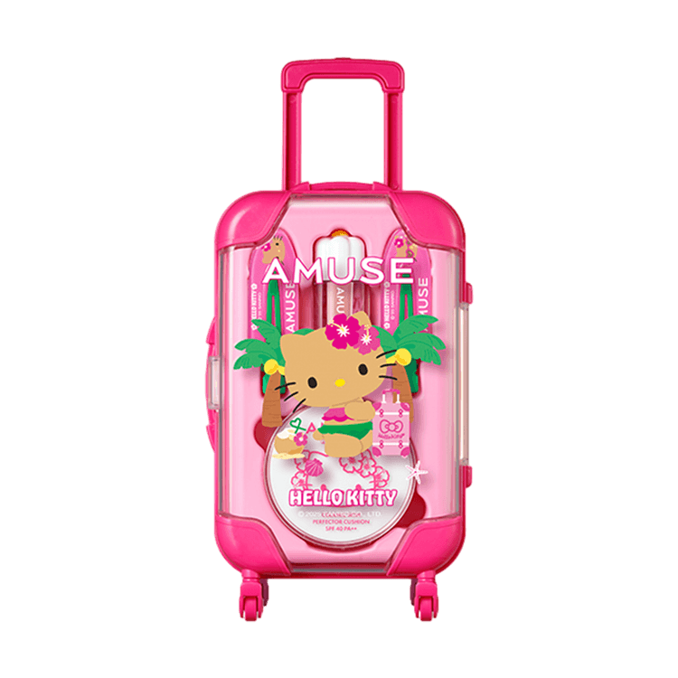 AMUSE Quick Makeup Mini Luggage Set, Warm Set【Tanned Hello Kitty