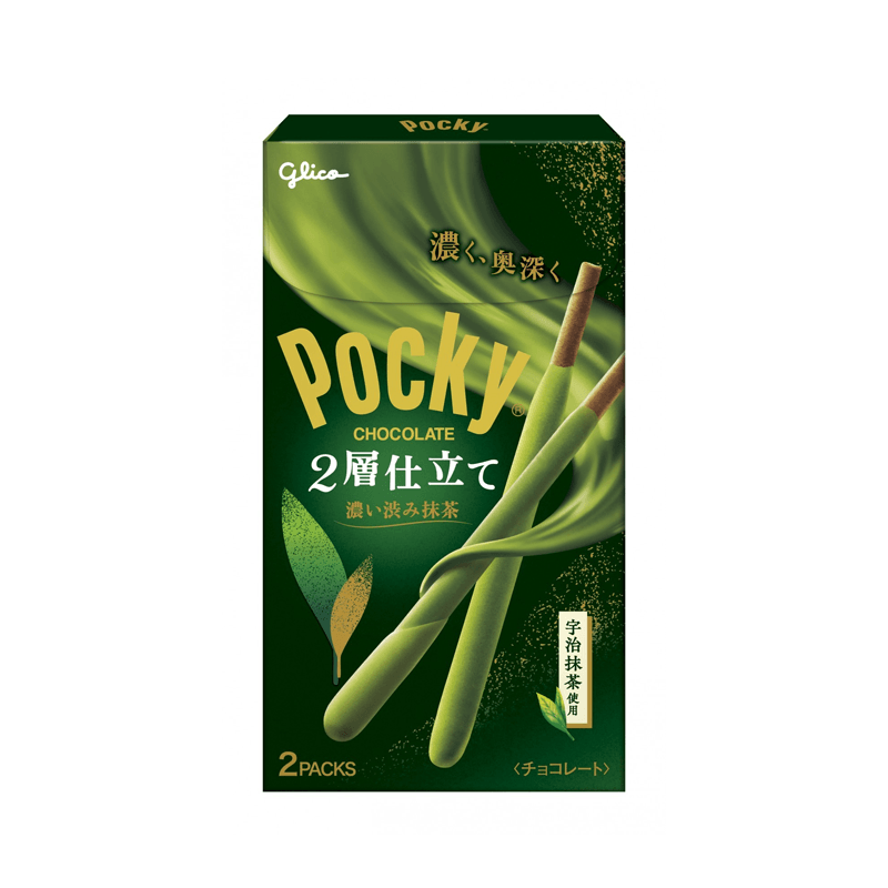 Ezaki Glico Pocky Double Layer Rich Bitter Matcha 2 Packs - Yami.com