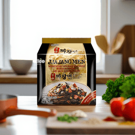 Korean Jjajangmen Noodles with Black Bean Sauce - Instant, 4 Packs* 7.05oz